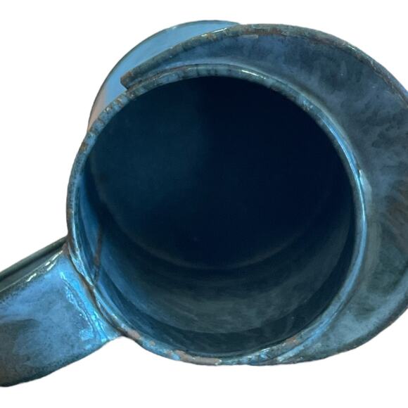 Gray Measure Graniteware Mottled Enamel Rivoted Spout Loop Handle Vintage - Picture 6 of 7